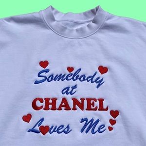 Mega Yacht Somebody at Chanel Loves Me sweatshirt